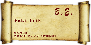 Budai Erik névjegykártya